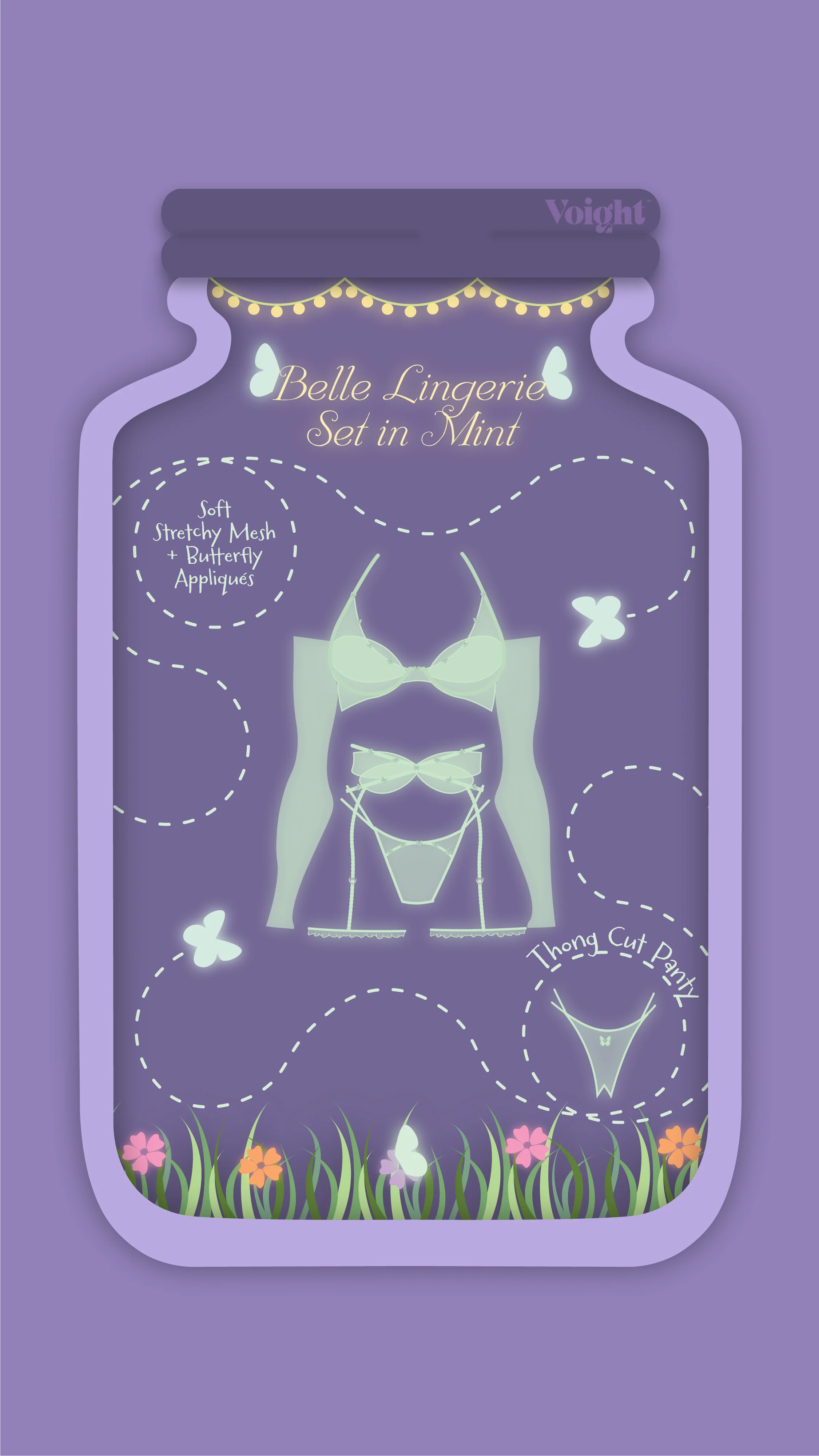 Belle Panty + Garter in Mint - Image 8
