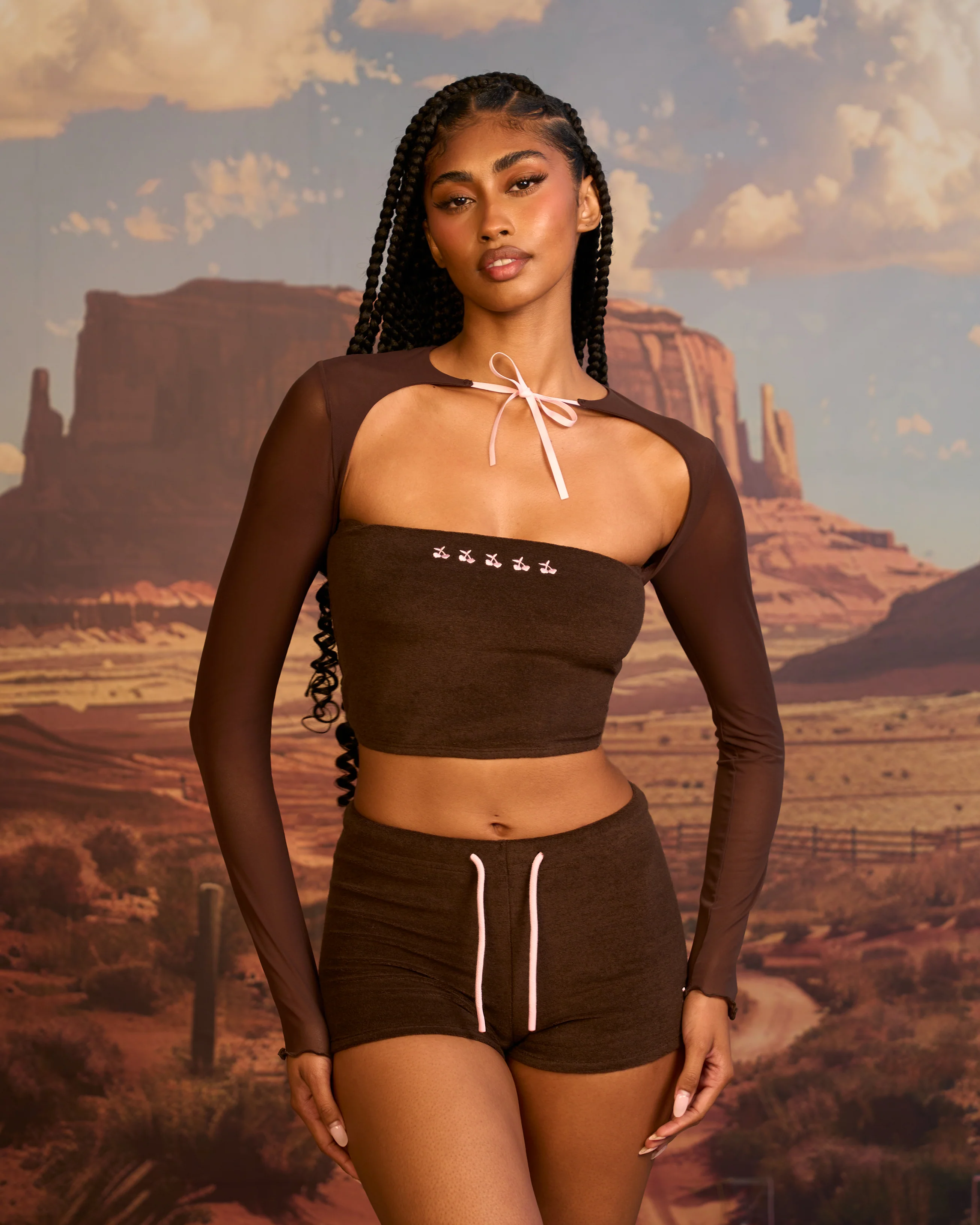Bibi Shorts in Brown - Image 4