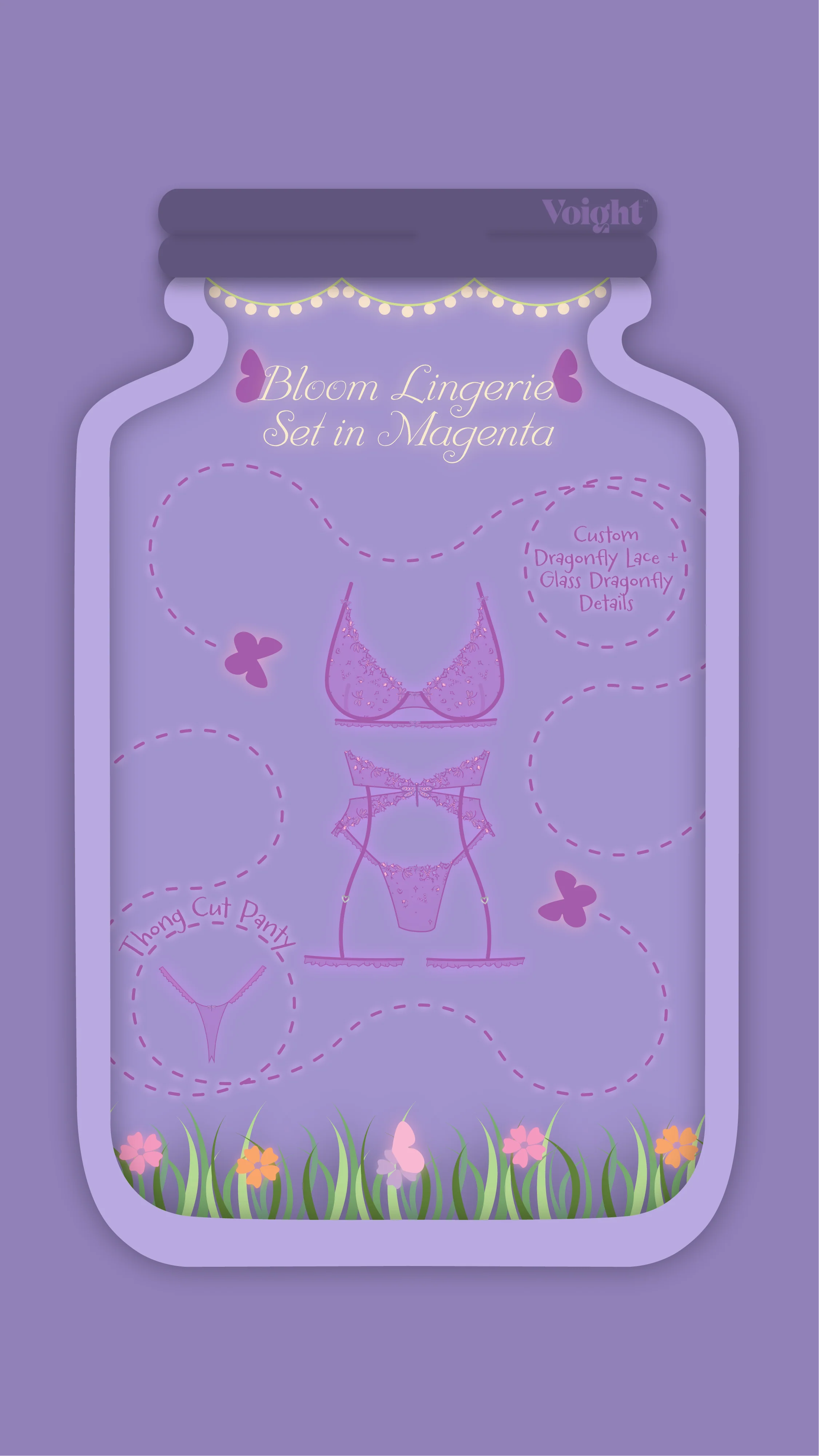 Bloom Panty + Garter in Magenta - Image 10