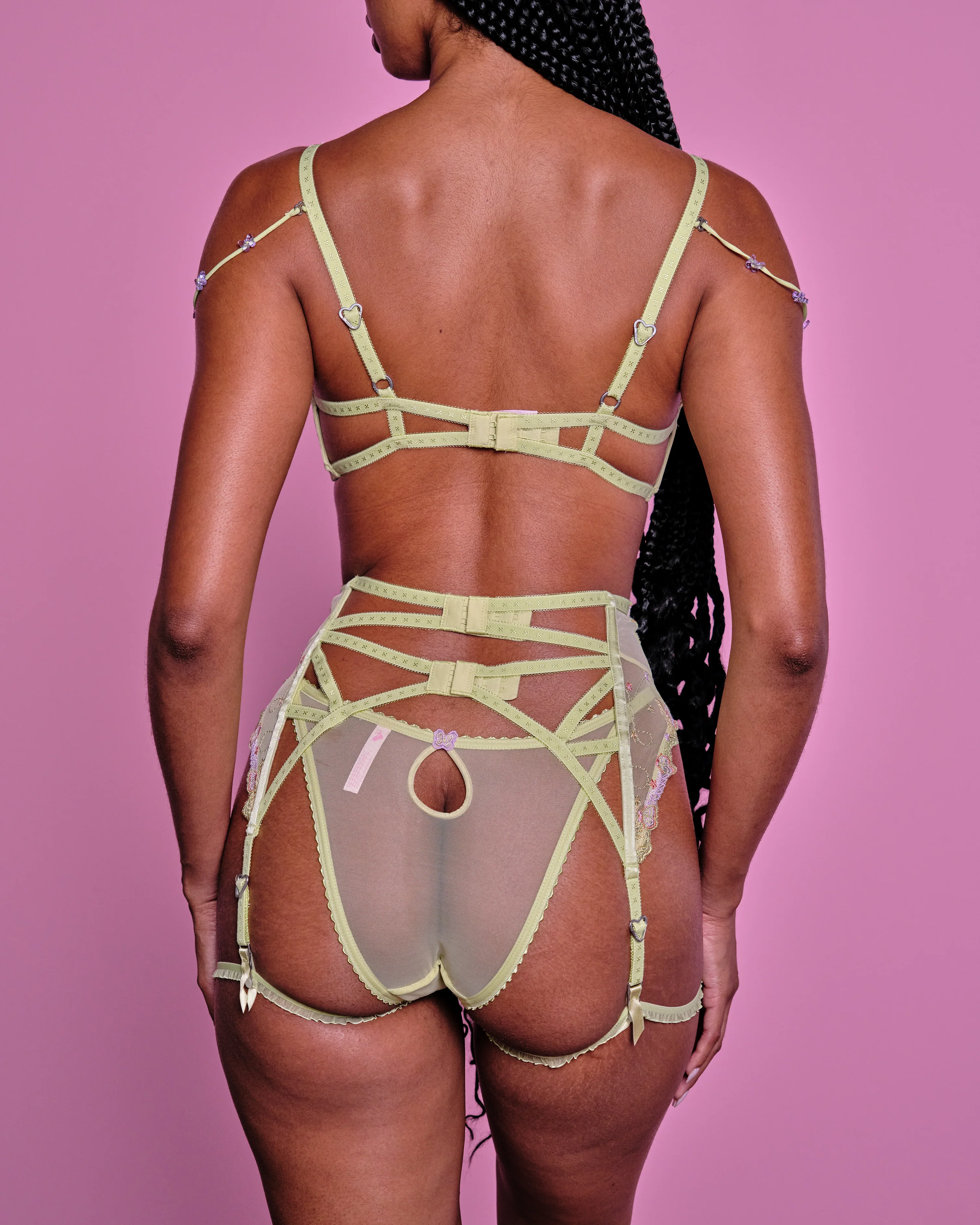 Flora Panty + Garter in Green - Image 4
