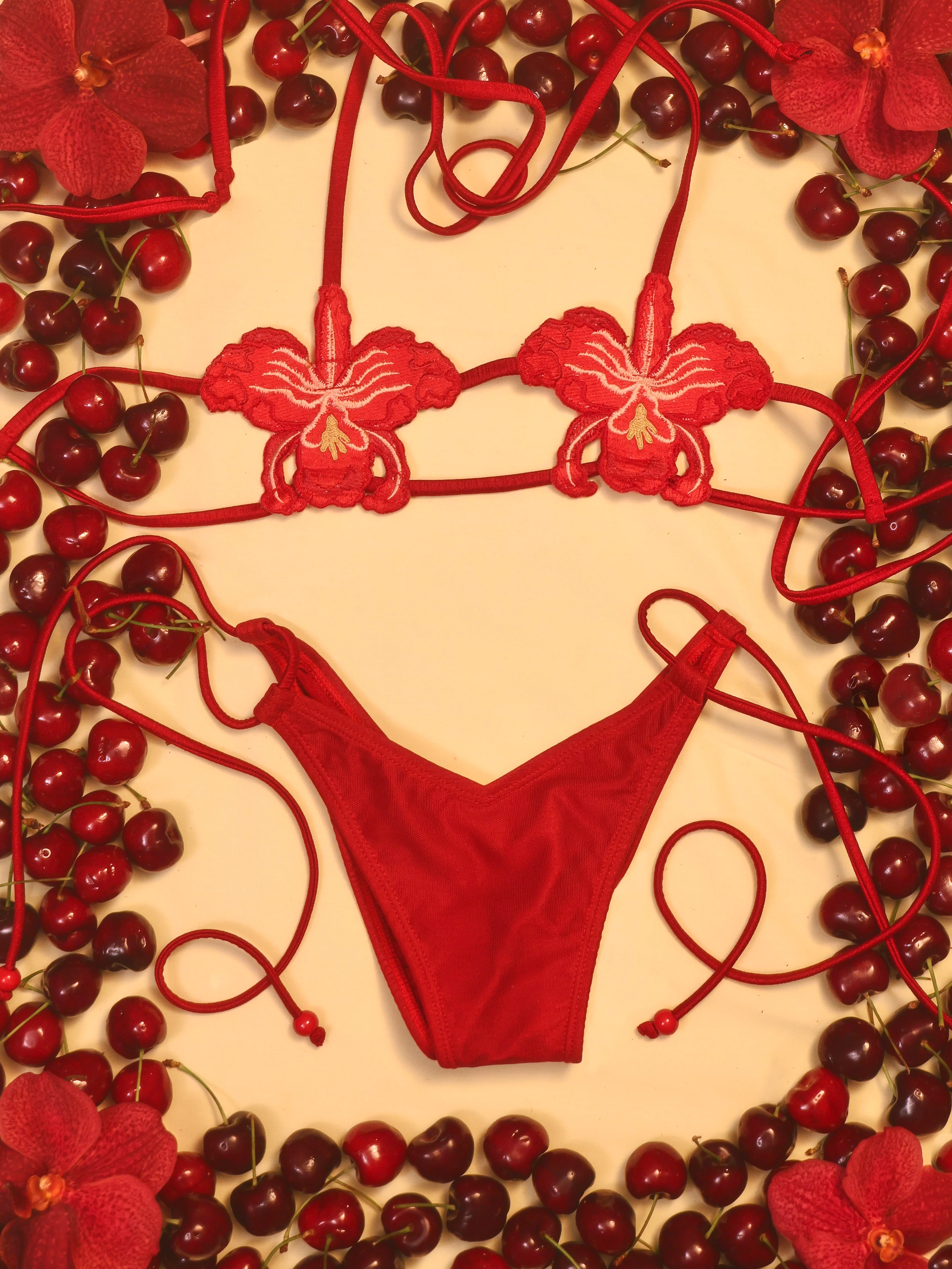 Orchid V-kini Bottom in Red - Image 4