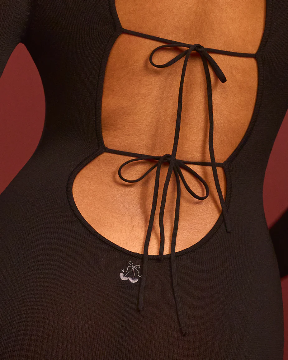 Patricia Keyhole Dress in Black - Image 4