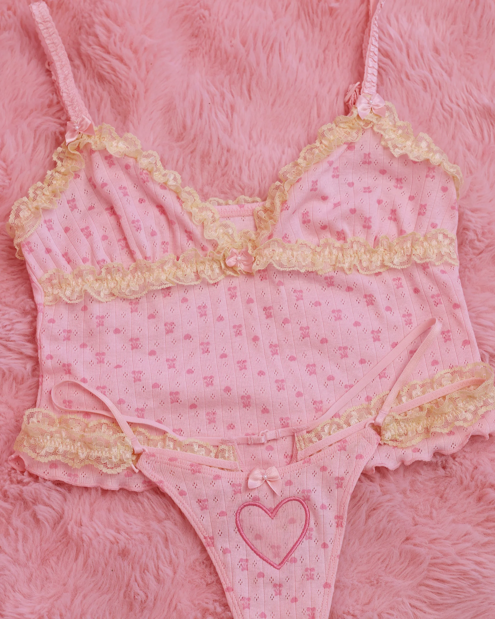 Shelley Tank + Panty Set in Pink - Image 4